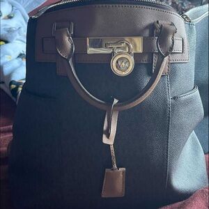 Michael Kors Black and Brown Backpack